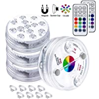 UMYMAYDO1 - Juego de 4 luces LED subacuáticas para piscina- con mando a distancia RF- IP68- 13 ledes- impermeable- luz…
